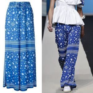 Fleamadonna 2017 High Waisted Trousers Wide Leg Pants Paisley Print Size Small